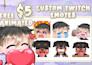 draw cute chibi twitch emotes and sub budges for vtuber